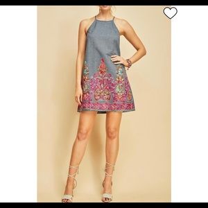 Entro Embroidered Dress NWOT